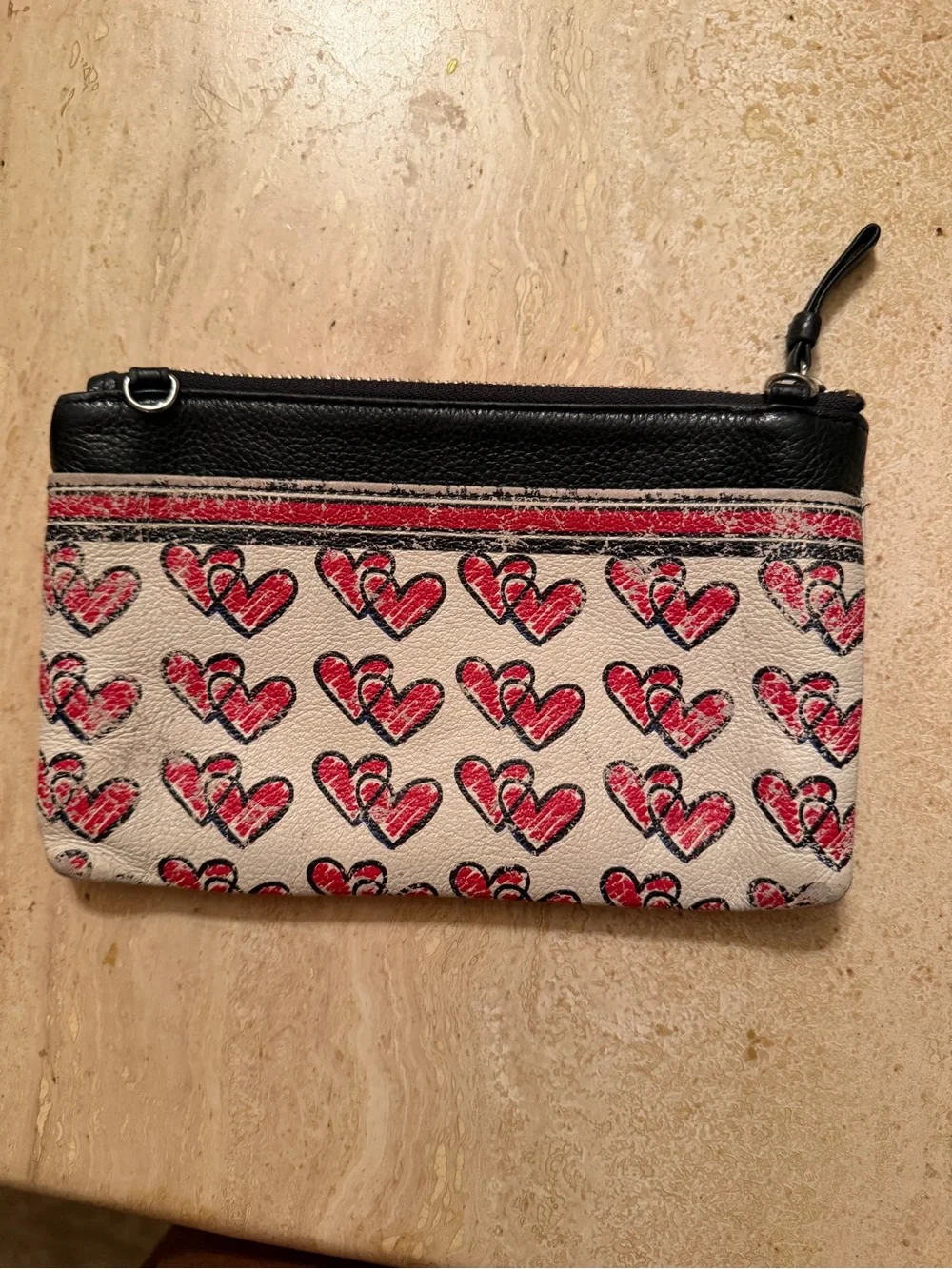 Brighton Printed Wristlet Wallet Makeup Bag - White/Blue